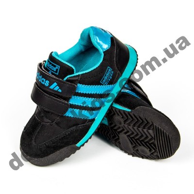 Детские кроссовки Adidas черно-синие закрытый носок