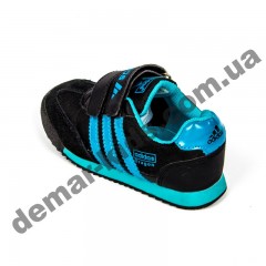 Детские кроссовки Adidas черно-синие закрытый носок