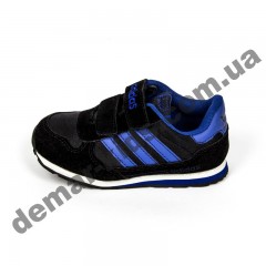 Детские кроссовки Adidas микропора черно-синие