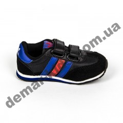 Детские кроссовки Adidas микропора черно-сине-красные