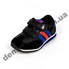 Детские кроссовки Adidas микропора черно-сине-красные
