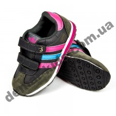 Детские кроссовки Adidas микропора серо-розовая