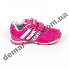 Детские кроссовки Adidas микропора малиново-белые