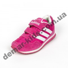 Детские кроссовки Adidas микропора малиново-белые