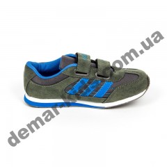 Детские кроссовки Adidas микропора серо-синие