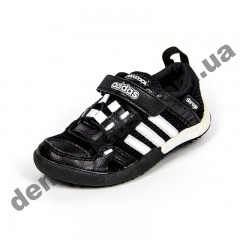 Детские кроссовки Adidas Daroga черно-белые сквозная сетка 