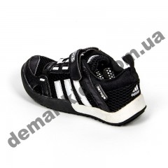 Детские кроссовки Adidas Daroga черно-белые сквозная сетка 