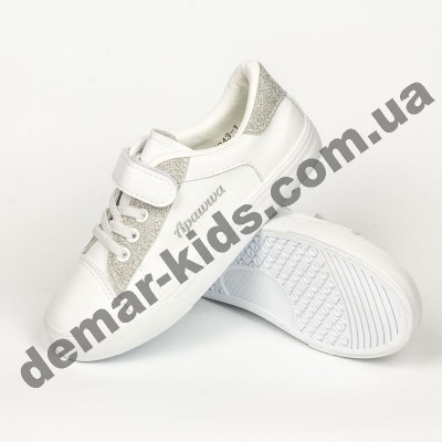 Детские кроссовки Apawwa VC43-1 SILVER бело-серые