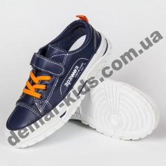 Детские кроссовки кеды Apawwa VC73-1 NAVY сине-оранжевые 31-36