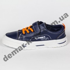 Детские кроссовки кеды Apawwa VC73-1 NAVY сине-оранжевые 31-36