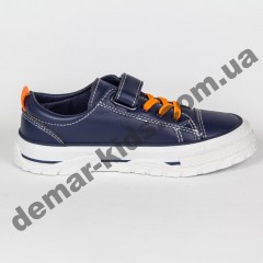 Детские кроссовки кеды Apawwa VC73-1 NAVY сине-оранжевые 31-36