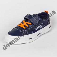 Детские кроссовки кеды Apawwa VC73-1 NAVY сине-оранжевые 31-36