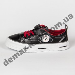 Детские кроссовки кеды Apawwa VC75-1 BLACK черно-красные 31-36
