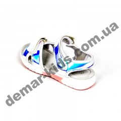 Детские голографические босоножки Apawwa GX187-1 (GX188-1) SILVER сербряно-голубые