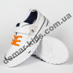 Детские кроссовки кеды Apawwa VC75-1 WHITE бело-оранжевые 31-36