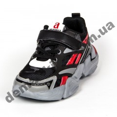 Детские кроссовки Apawwa GC33-1 BLACK черно-красные 32-37