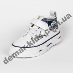 Детские кроссовки кеды Apawwa VQ71-1 WHITE бело-черные 31-36
