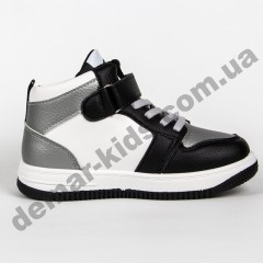 Детские высокие кроссовки хайтопы Clibee P693 BLACK/SILVER 26-31