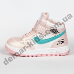 Детские высокие кроссовки хайтопы Clibee P693 PINK/WHITE  26-31