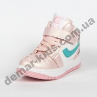 Детские высокие кроссовки хайтопы Clibee P693 PINK/WHITE  26-31