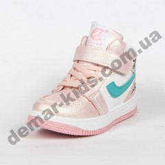 Детские высокие кроссовки хайтопы Clibee P693 PINK/WHITE  26-31