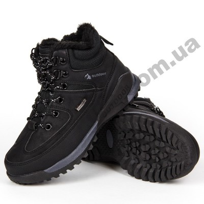 Детские зимние ботинки Clibee черные шнурок ( 32-37 )