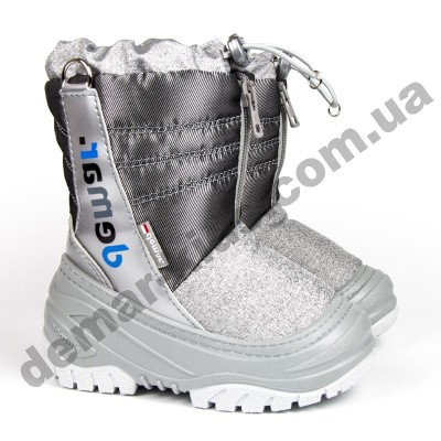 Детские зимние дутики Demar TEDDY серебро 4032E
