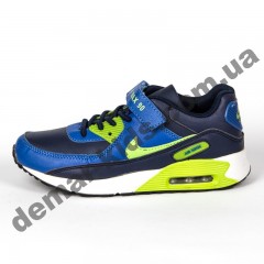 Детские кроссовки NIKE AIR MAX сине-зеленые липучка
