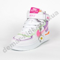 Детские высокие кроссовки хайтопы Nike B53-8 фиолет 27-32