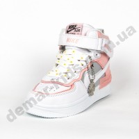 Детские высокие кроссовки хайтопы Nike B53-7 пудра 27-32