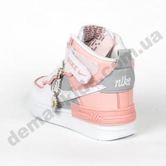 Детские высокие кроссовки хайтопы Nike B53-7 пудра 27-32