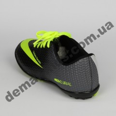 Детские футбольные сороконожки Nike черно-зеленые - 2