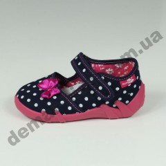 Детские тапочки Ren But Granat Cropki Kokardka 0098 горошек бантик