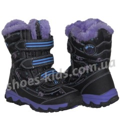 Детские термоботинки SUPER GEAR А 9419 / A 9298 (черно-фиолетовые) Детские термоботинки SUPER GEAR А 9419 / A 9298 (черно-фиолетовые)