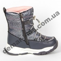 Детские термоботинки Том М C-T7882-C серо-розовые 27-32