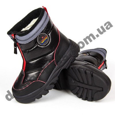 Детские дутики Том М C-T7713-G черные 27-32