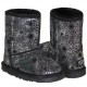 Детские угги UGG  KIDS CLASSIC SHORT (черные накатка UGG )