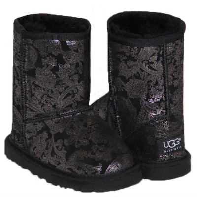 Детские угги UGG  KIDS CLASSIC SHORT (черный огурец )