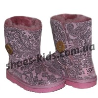 Детские угги UGG  KIDS CLASSIC SHORT (розовый огурец пуговица )
