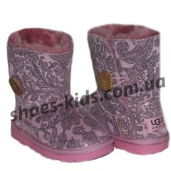 Детские угги UGG  KIDS CLASSIC SHORT (розовый огурец пуговица )