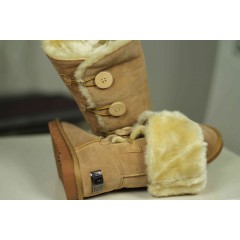 Подростковые / женские угги UGG Classic Tall пуговицы ( бежевые )