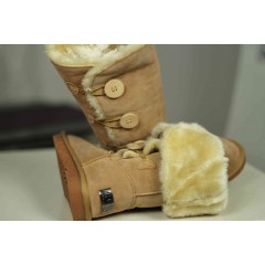Подростковые / женские угги UGG Classic Tall пуговицы ( бежевые )