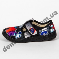 Детские тапочки Waldi черные among us 24-30