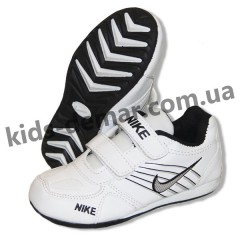 Детские кроссовки Nike бело-синие 001( винил )
