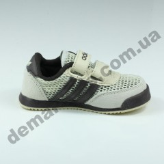 Детские кроссовки Adidas бежево-коричневые ( сквозная сетка )