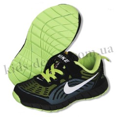 Детские кроссовки NIKE зелено-черно-голубые