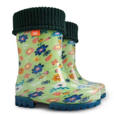 Детские резиновые сапоги Demar TWISTER LUX PRINT U ( лужайка )